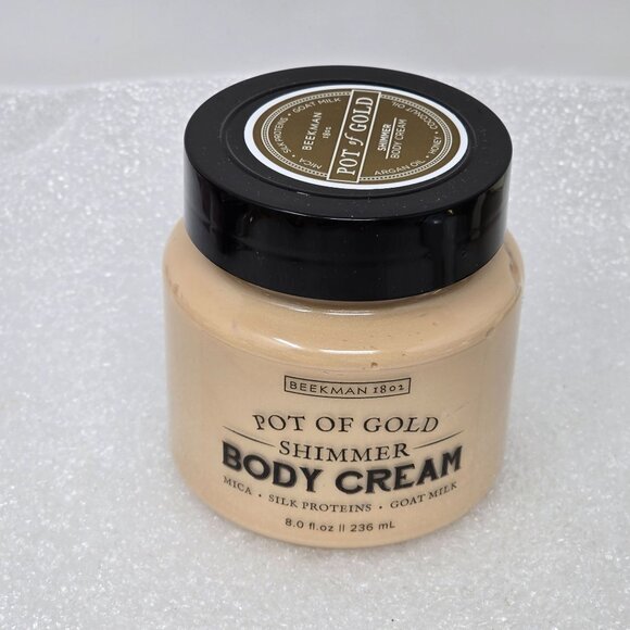 Beekman 1802 Pot Of Gold Shimmer Body Cream 8.0 Oz Mica Silk Proteins Goat Milk - Picture 1 of 1
